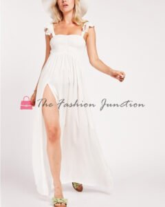 Cheap maxi dresses uk - Best Mexi Dresses for Womens 5 One Side Cut White Maxi Dress