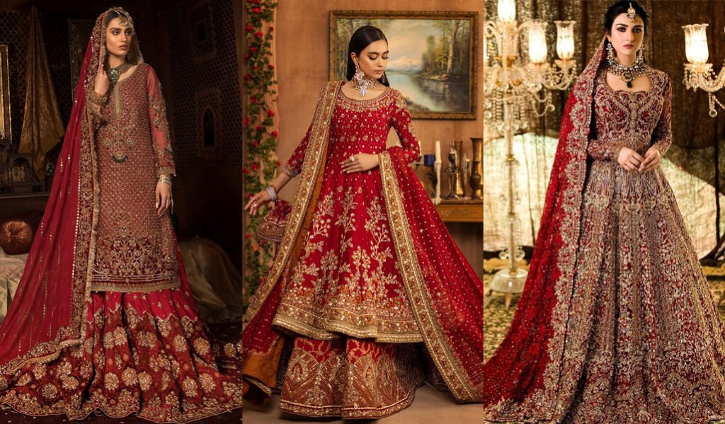 Red bridal dresses for barat